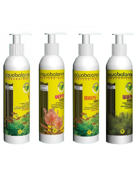 Aquabalance набор Микро 250мл + Макро 250мл + Железо 250мл + Альгицид 250мл
