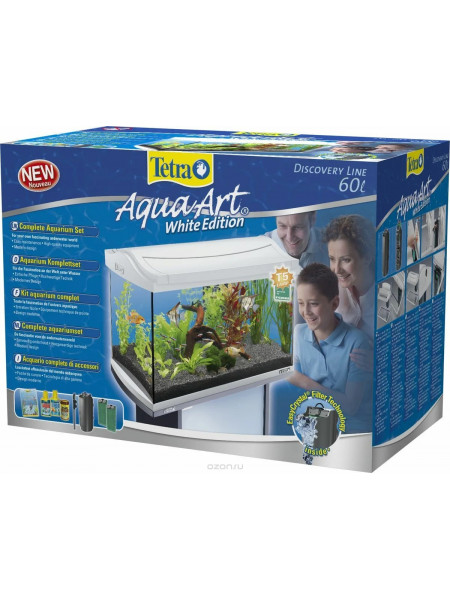 Tetra AquaArt LED Tropical 60л, Аквариум белый.