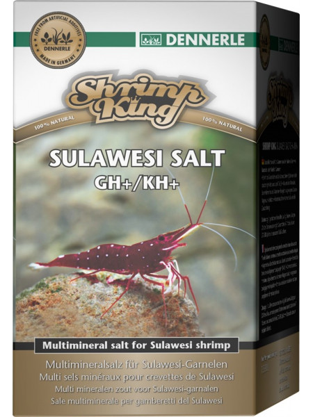 Dennerle Shrimp King SHRIMP KING SULAWESI SALT GH+/KH+ - минеральная соль для подготовки воды в аквариумах с креветками, 200г