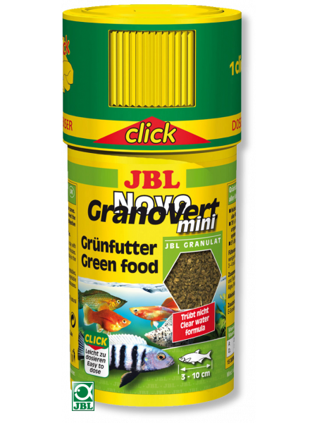 JBL NovoGranoVert mini Refill - Корм в зеленых мини-гранулах для маленьких аквариумных рыб, 100 мл. (40 г.)