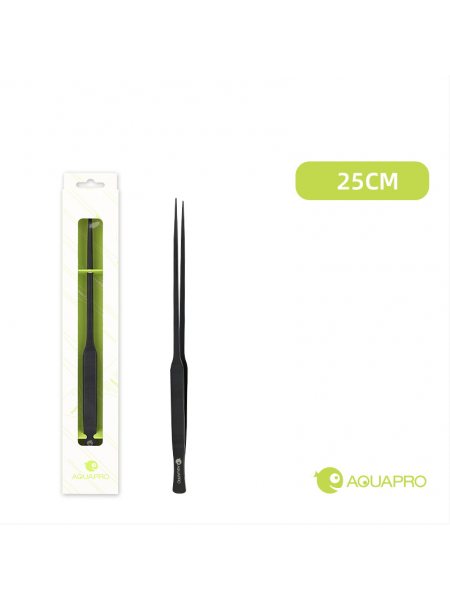 Пинцет aquapro плоский 25 см, черный