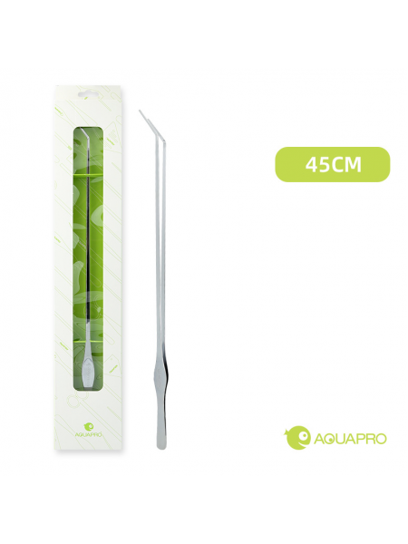 Пинцет aquapro с загнутым кончиком 45 см, матовый