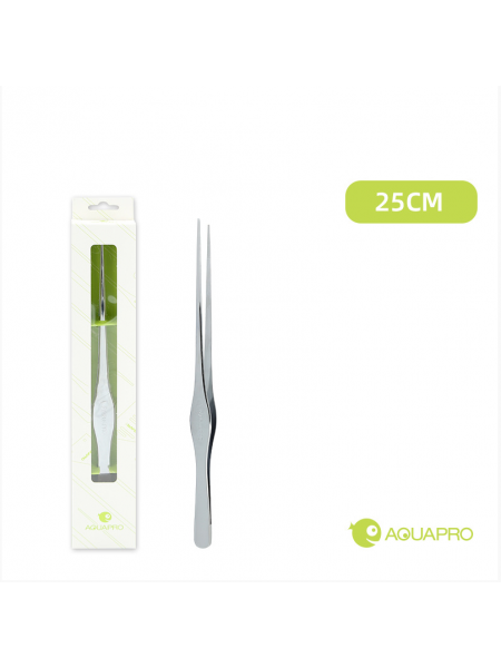Пинцет aquapro плоский, 25 см, серебро