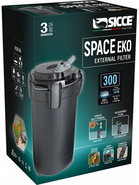 SICCE SPACE EKO+ 300 - внешний фильтр для аквариумов объёмом до 300 литров