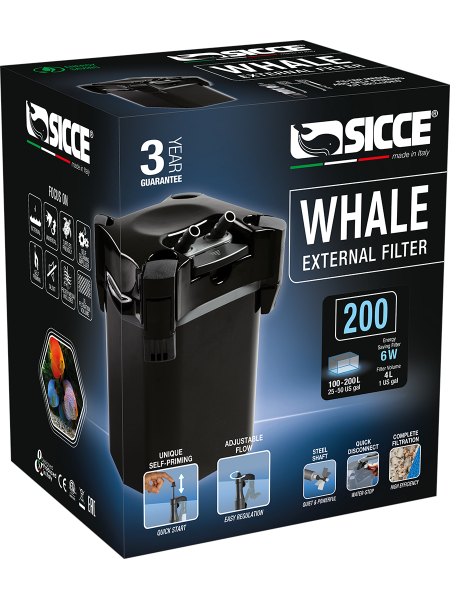 SICCE WHALE 200, 700 л/ч, внешний фильтр, для аквариумов до 200 литров