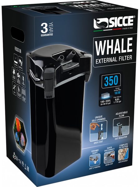 SICCE WHALE 350, 1100 л/ч, внешний фильтр, для аквариумов до 350 литров