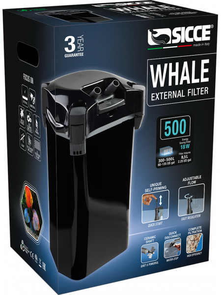 SICCE WHALE 500, 1300 л/ч, внешний фильтр, для аквариумов до 500 литров