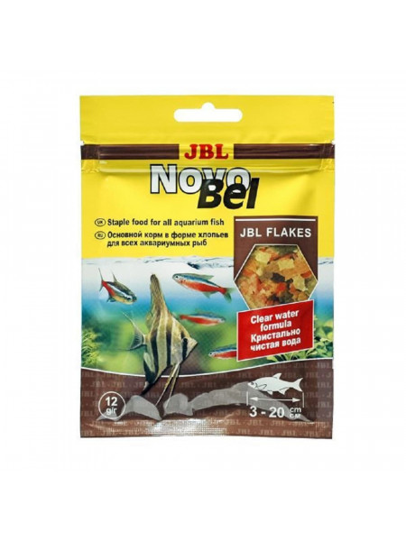 JBL NovoBel - Основной корм в форме хлопьев для пресноводных аквариумных рыб, 12 г.