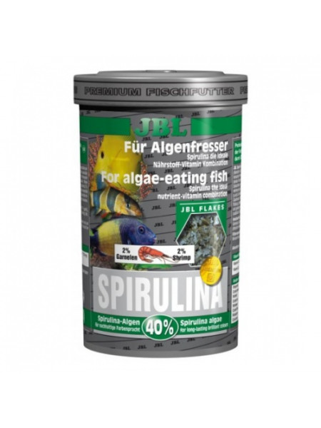 JBL Spirulina - Основной корм премиум-класса для водорослеедов 250мл (40г)