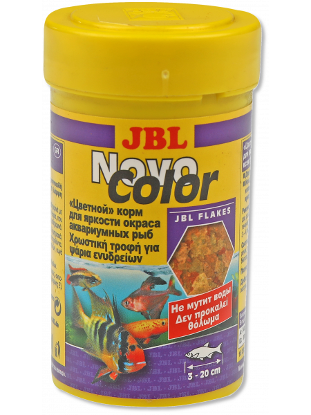 JBL NovoColor - Основной корм для яркой окраски, хлопья, 250 мл (45 г)