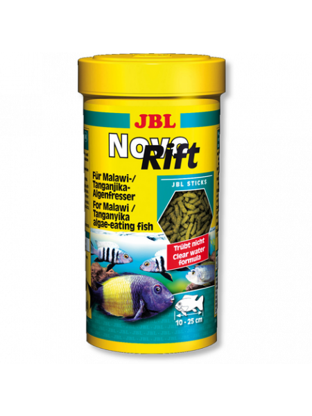 JBL NovoRift - Основной корм для растительноядных цихлид, палочки, 1000 мл