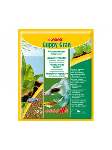 Sera Guppy gran 10 гр, корм для гуппи.