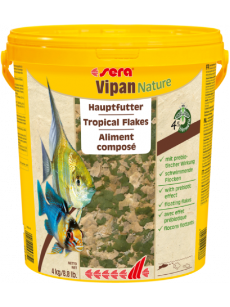 Sera VIPAN NATURE 21000 мл 4 кг Корм для рыб основной в хлопьях