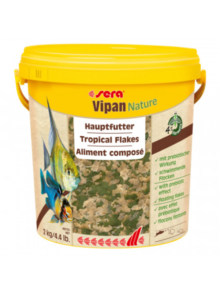 Sera VIPAN NATURE 10000 мл 2 кг Корм для рыб основной в хлопьях