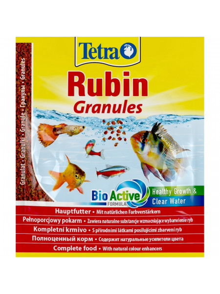 TetraRubin Granules Sachet гранулы, пакет 15гр, Корм для рыб для любых видов тропических рыб