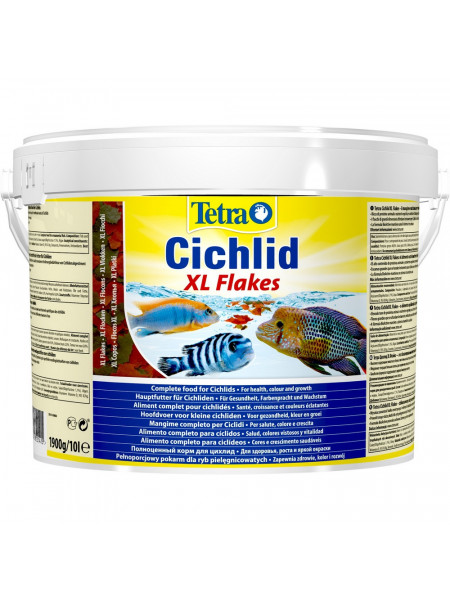 Tetra Cichlid XL Flakes 10л Корм для рыб крупные хлопья