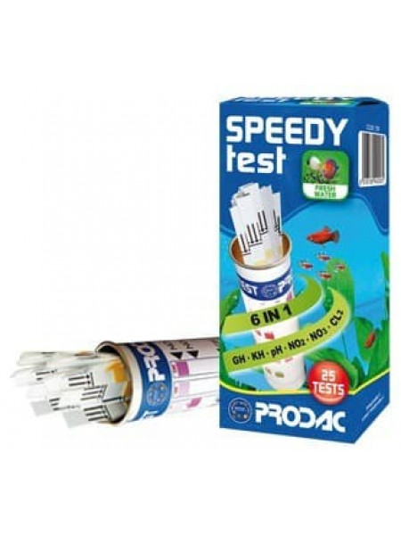 Тест Prodac PRODACtest Speedy Test 6 in 1 набор из 6 тестов-полосок pH,NO2,GH,KH,NO3,CL2