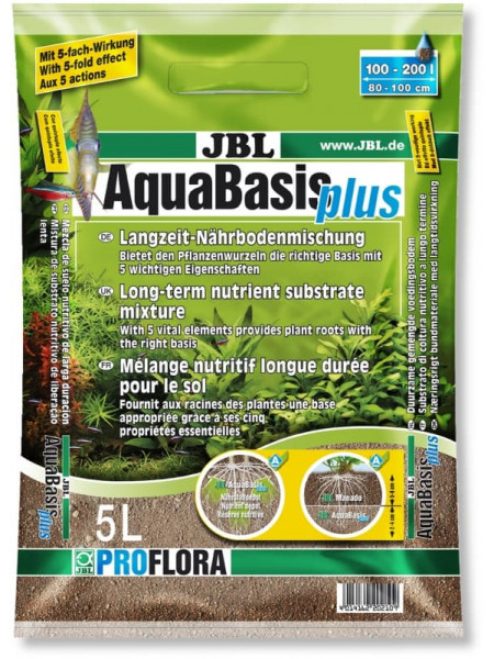 JBL AquaBasis plus - Готовая смесь питательных элементов для новых аквариумов, 5 л.