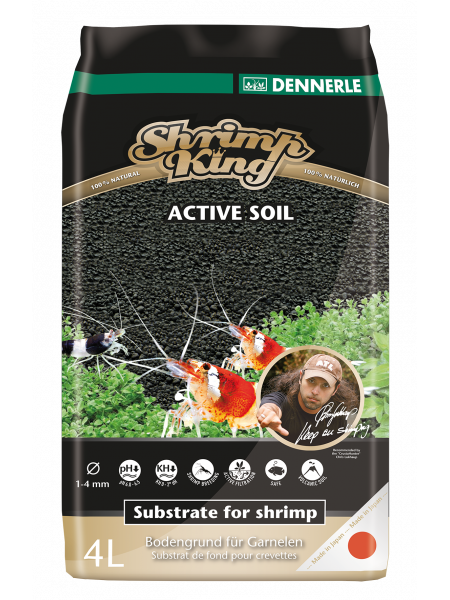 Dennerle Shrimp King Active Soil 4 л, активный донный грунт для пресноводных аквариумов с креветками