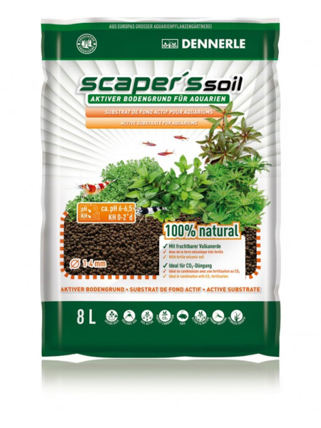 Dennerle Scaper‘s Soil - Питательный грунт, зерно 1-4 мм, 8 л