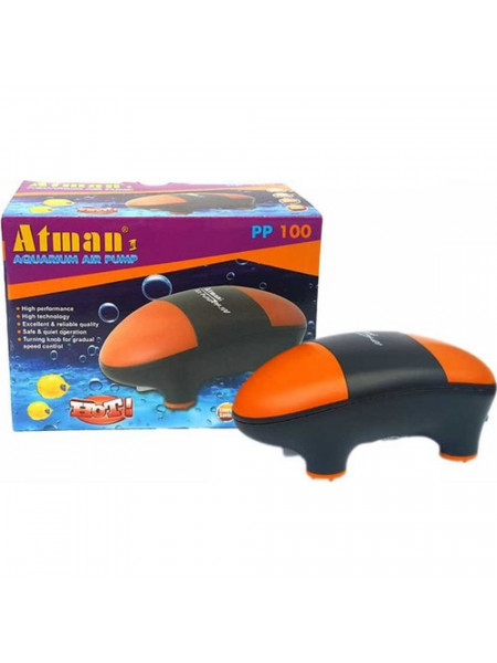 Atman PP-100 Компрессор супертихий для аквариумов до 100 литров, 100 л/ч, нерегулируемый