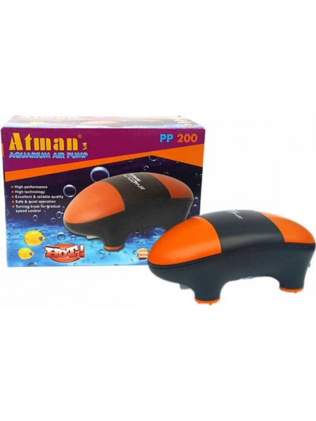 Atman PP-200 Компрессор супертихий для аквариумов до 150 литров, 150 л/ч, нерегулируемый