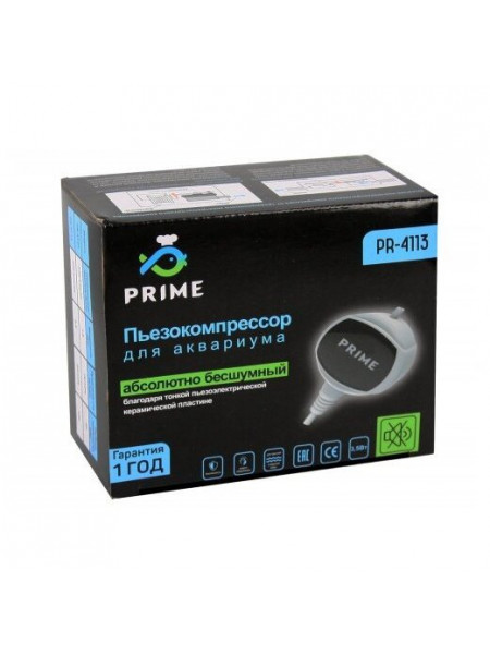 Пьезокомпрессор PRIME PR-4113, 3,5Вт, 24 л/ч, глубина аквариума до 100см, абсолютно бесшумный