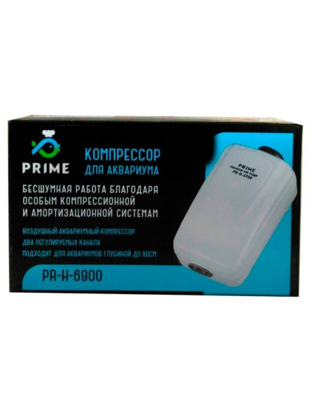 Компрессор PRIME двухканальный регулируемый, 2,5Вт, 2*2л/мин, бесшумный