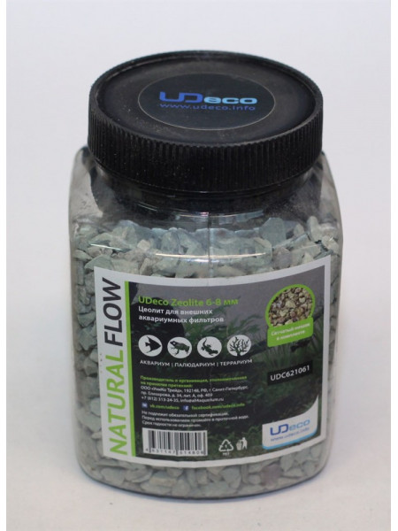 UDeco Zeolite - Цеолит для аквариумных фильтров, с сетчатым мешком, 6-8 мм, 1 л