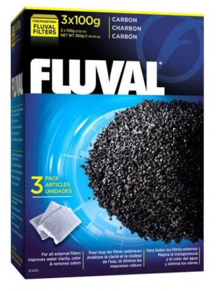 Fluval Уголь активированный для фильтра 100 г х 3 шт