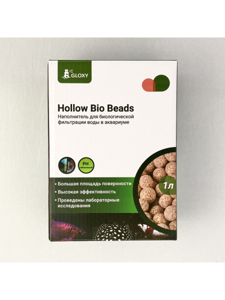 Gloxy Hollow Bio Beads - Наполнитель для биологической фильтрации воды, 1л