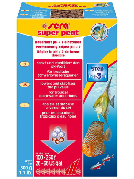 Sera Super Peat 500 г - гранулированный торф для аквариумных фильтров.